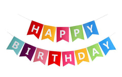 FECEDY colorful banner with happy birthday letters for outdoor parties