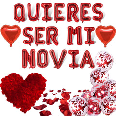 Fecuheko QUIERES SER MI NOVIA 16-inch letter balloons for a romantic proposal.