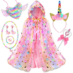 Fedio princess dress light-up cloak highlights a soft, comfortable fit for imaginative nights at home or parties.