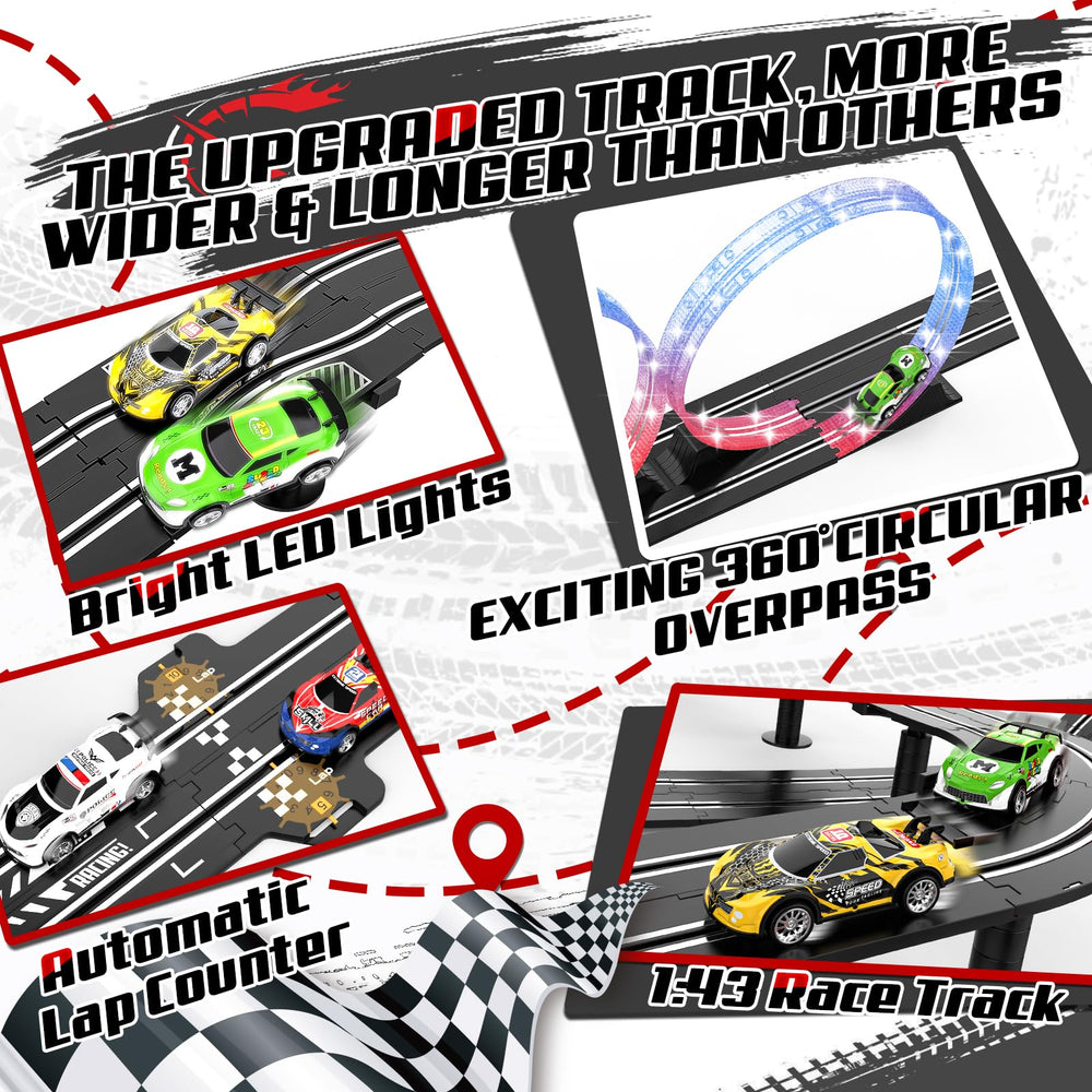 Fedonak 24.3 ft track sections enable long, intense racing battles