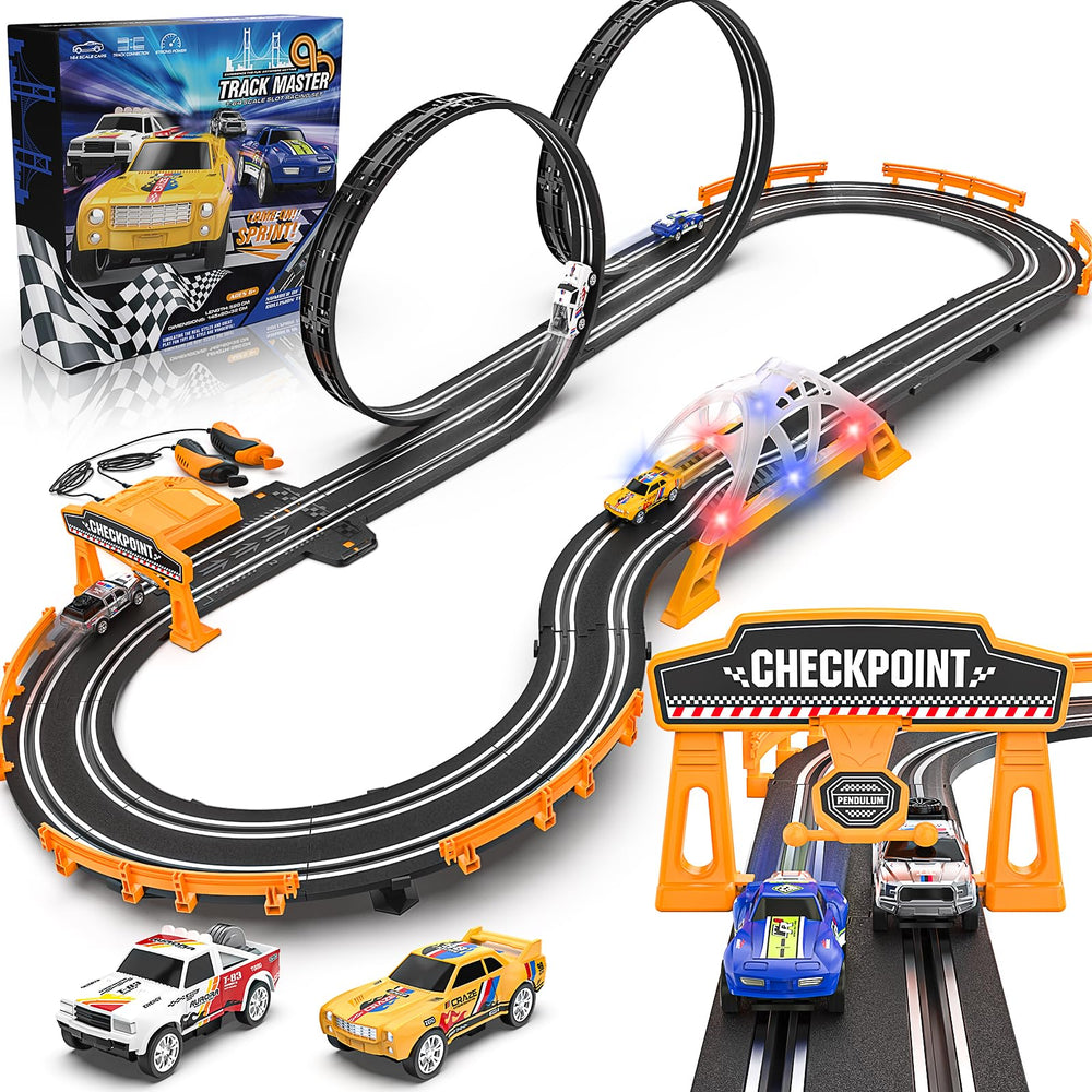 Fedonak slot car track straight section for uninterrupted high-speed play