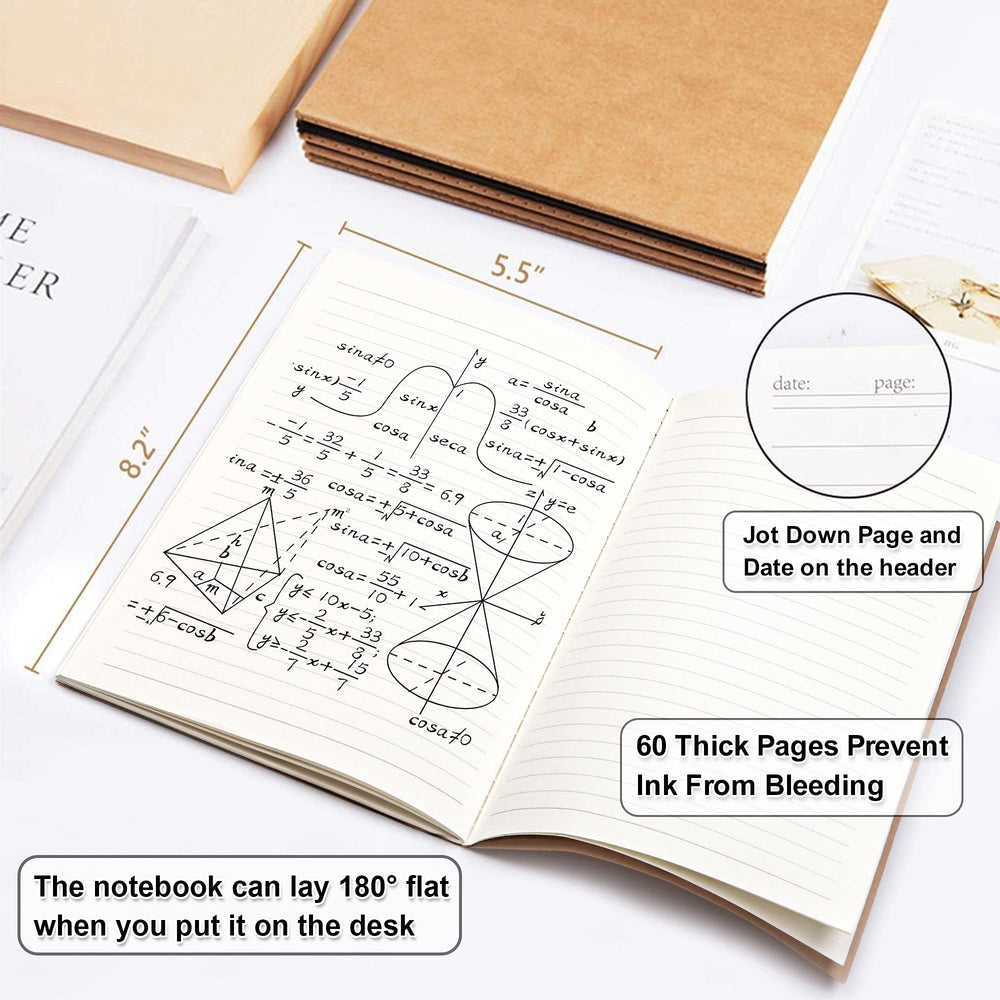 Feela A5 kraft notebooks soft cover close-up highlighting sturdy cover and durable binding
