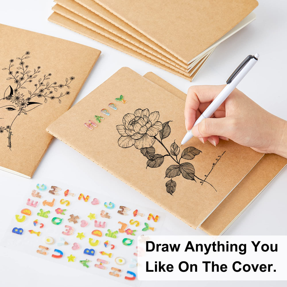 Feela kraft notebook blank inside with 60 pages encourages quick journaling and notes.