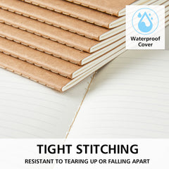 Feela kraft notebook open-flat design makes writing comfortable at a desk.