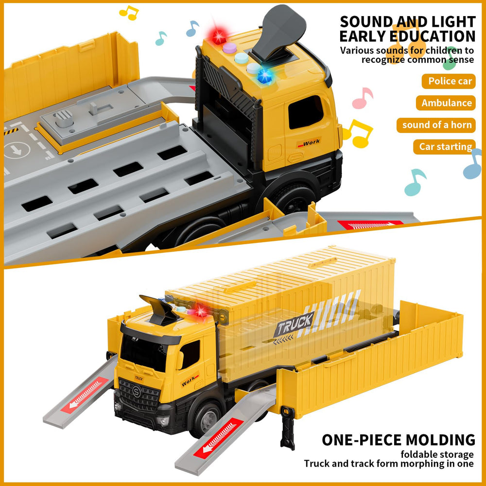 FEIDAMA storage spaces offer organized parking for die-cast cars.