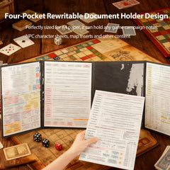 FEIDIAO DND DM Screen unfolded to 12 by 36 inches for wide notes.