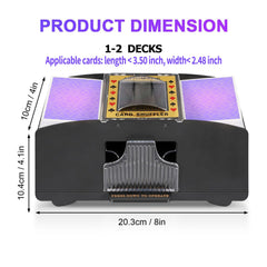Compact portable design of FEIERYA shuffler fits neatly on any table