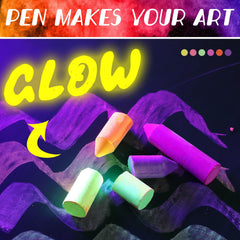 Feifeiya glow chalk under UV light shows vivid neon colors.