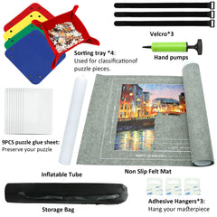 FELIZROCA puzzle mat roll up sorting trays keep pieces organized.