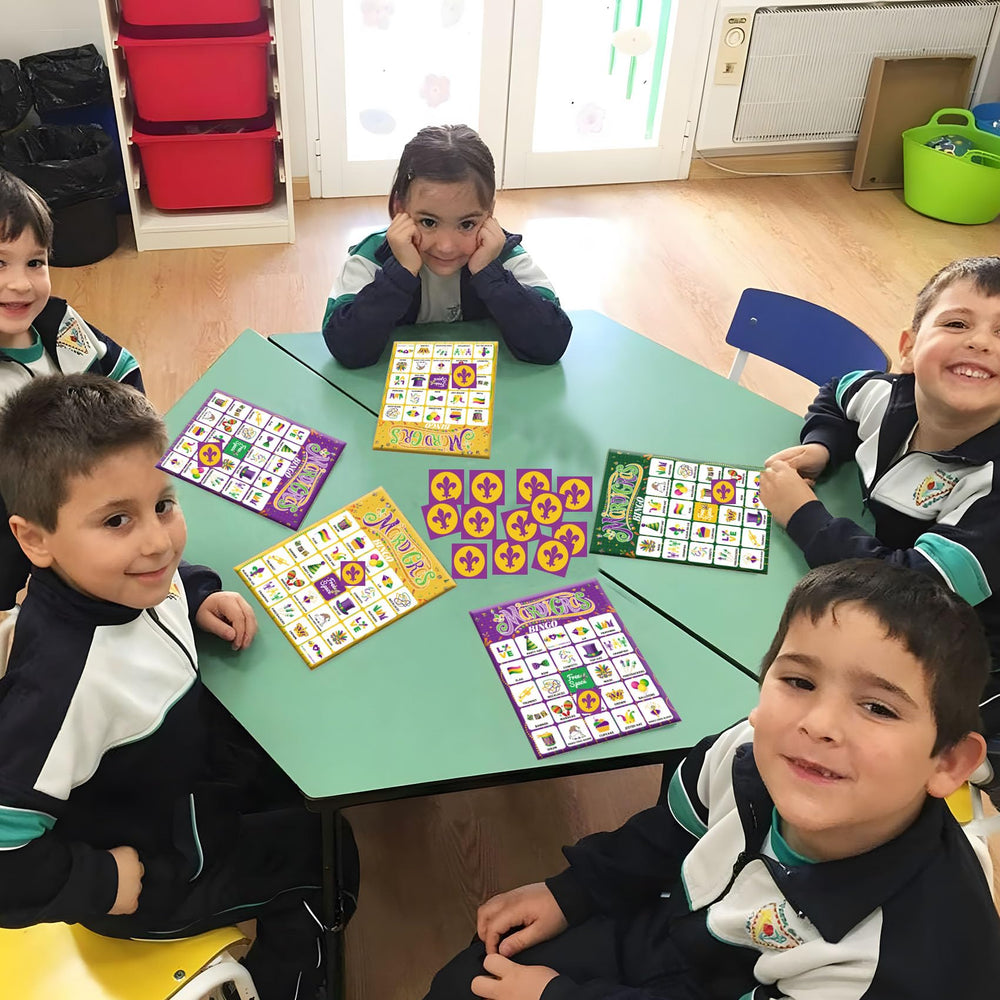 Fenkysoix Mardi Gras bingo suits classrooms, families, and parties.