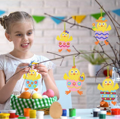 Fennoral kids pasting chick assembly, hands-on activity for creativity