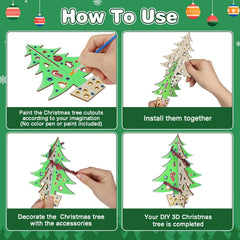 Fennoral pompoms and strips for playful decoration of the 3D tree