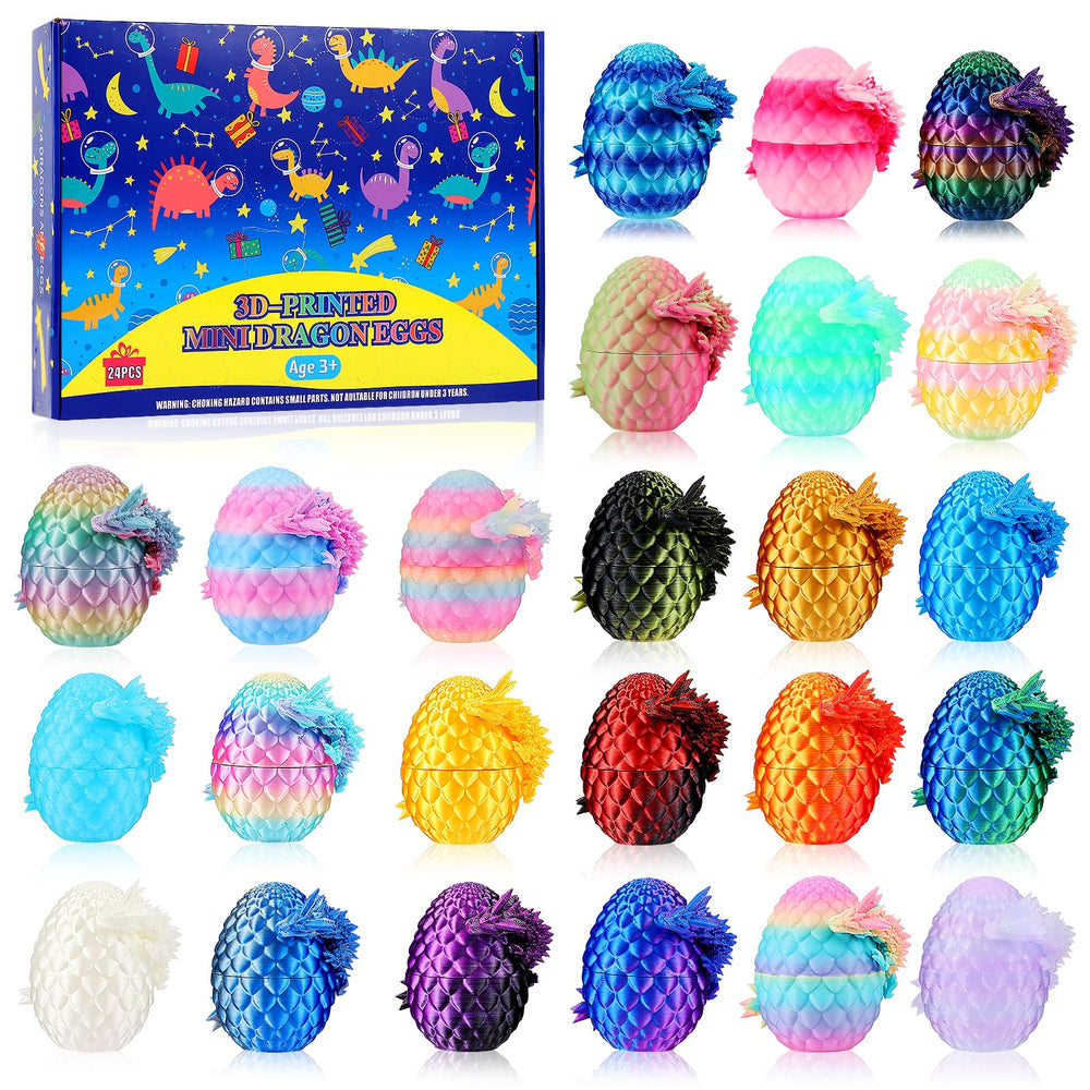 Fenoee 24-pack dragon eggs unboxing with vibrant shells for sensory play