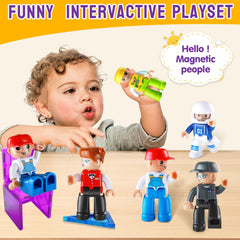 Feoxialy workers and helpers set encourages early problem solving during play.