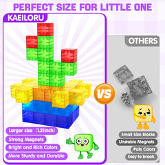 Feoxialy Magnetic Blocks rainbow cubes support color recognition and pattern play.