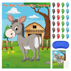 FEPITO pin the tail poster on wall, ideal kids party entertainment.