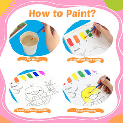 FEREDO KIDS Paint with Water kid painting scene, travel-friendly mess-free fun.