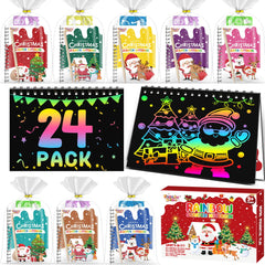 FEREDO KIDS scratch art notebooks pack — rainbow designs ideal for party favors and crafts.