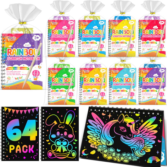 FEREDO KIDS scratch art notebook with rainbow reveal for mess-free creativity