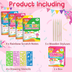 FEREDO KIDS scratch art stencil designs guide neat artwork.