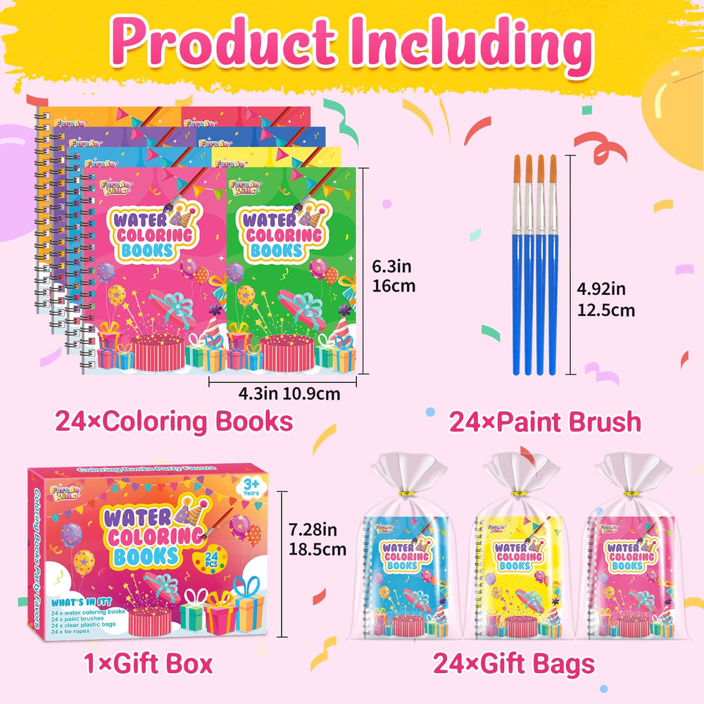 FEREDO KIDS water-activated paints on the back of each book enable mess-free color.