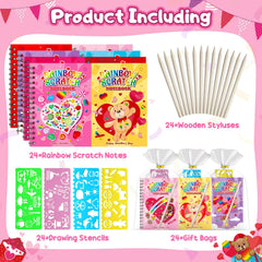 FEREDO KIDS wooden styluses included for precise scratch art activities.