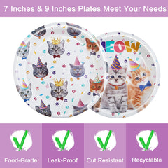 Fesciory cat napkins 13-inch, absorbent and playful accents for kids' party