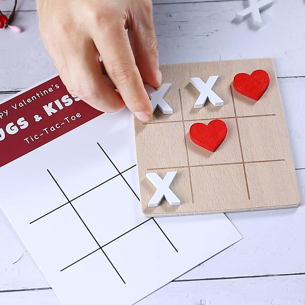 FestalMart red heart and white X pieces close-up for family activities