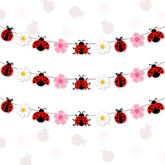Festiblast daisy ladybug banner set 1 adds vibrant spring color to baby showers