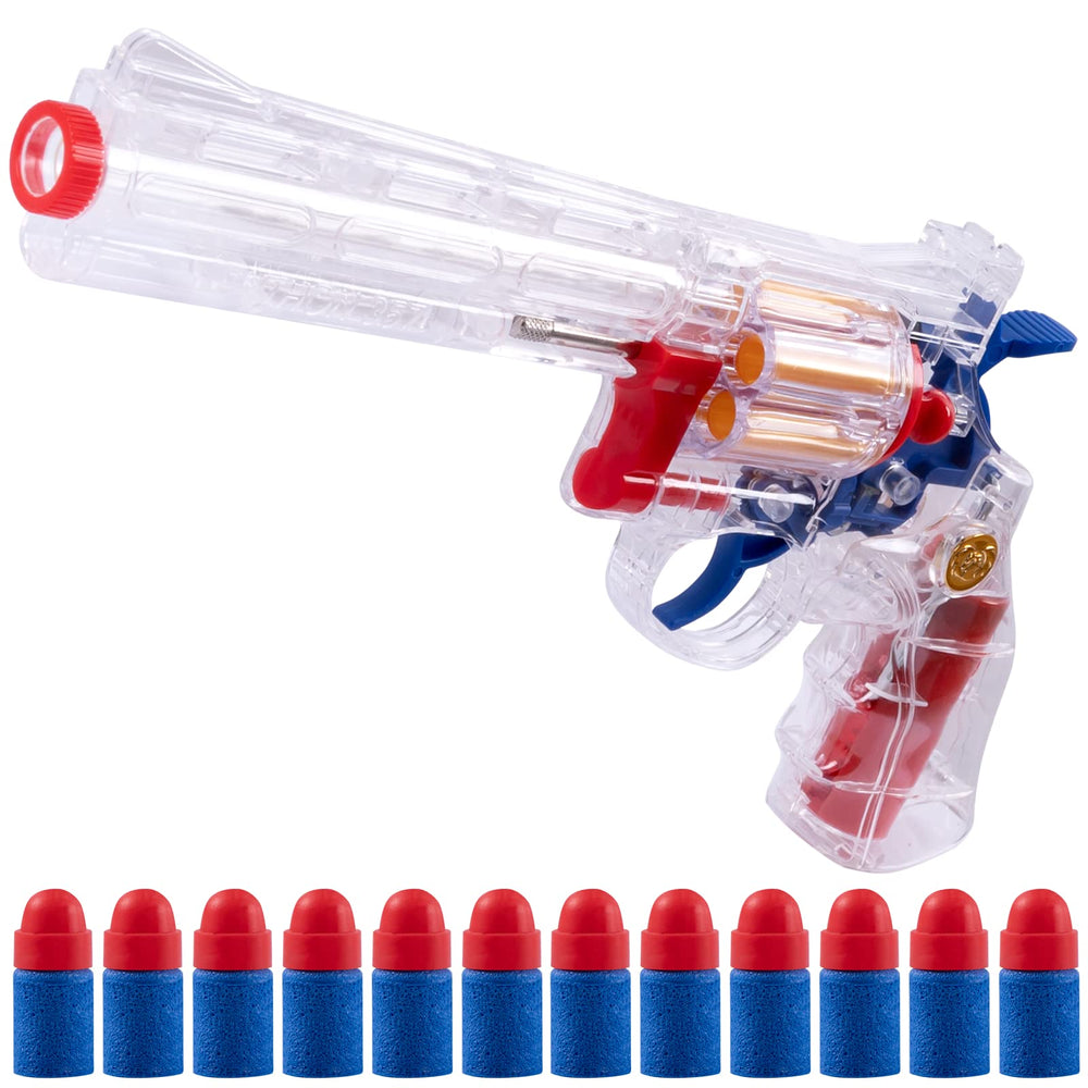 FESVASDEE clear housing revolver with crystal shell showing action during play.