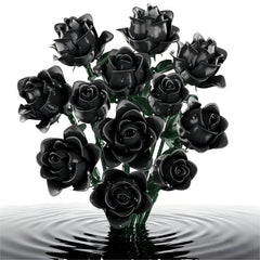 Feuymoent Black Rose Bouquet Building Set creates a lasting, elegant home display.