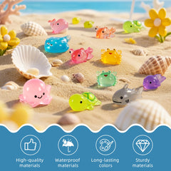 FEXIA octopus mini resin figure sparks playful scenes on shelves and aquariums at night