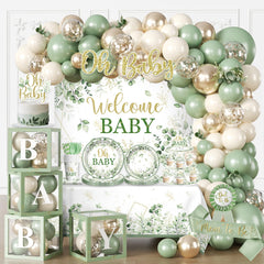 Fexivo balloon arch in sage green for a photo-friendly centerpiece