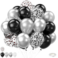 FEYG black-silver confetti balloon enhances 30pcs party decor