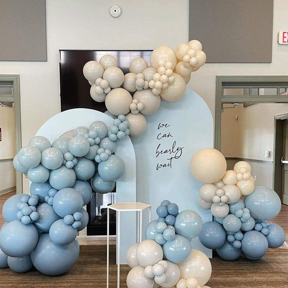 FEYG Dusty Blue Balloon Arch Kit centerpiece options