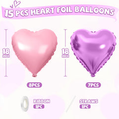 FEYG heart-shaped foil balloons with self-sealing valve for easy inflation and reuse.