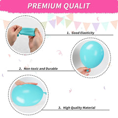 FEYG metallic blue balloon close-up highlighting glossy finish for elegant celebrations.