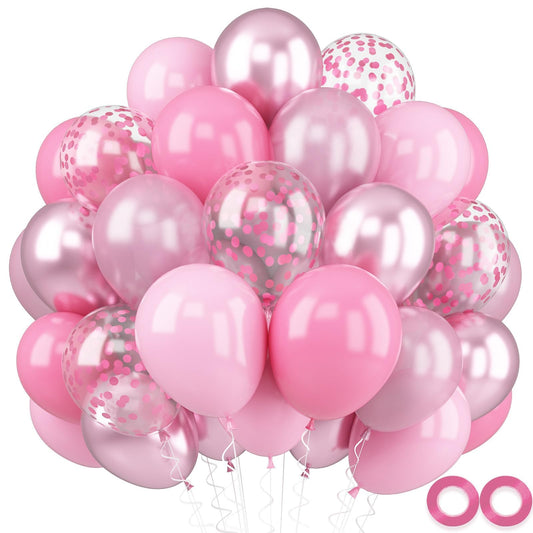 FEYG metallic chrome pink balloons for an elegant party decor.