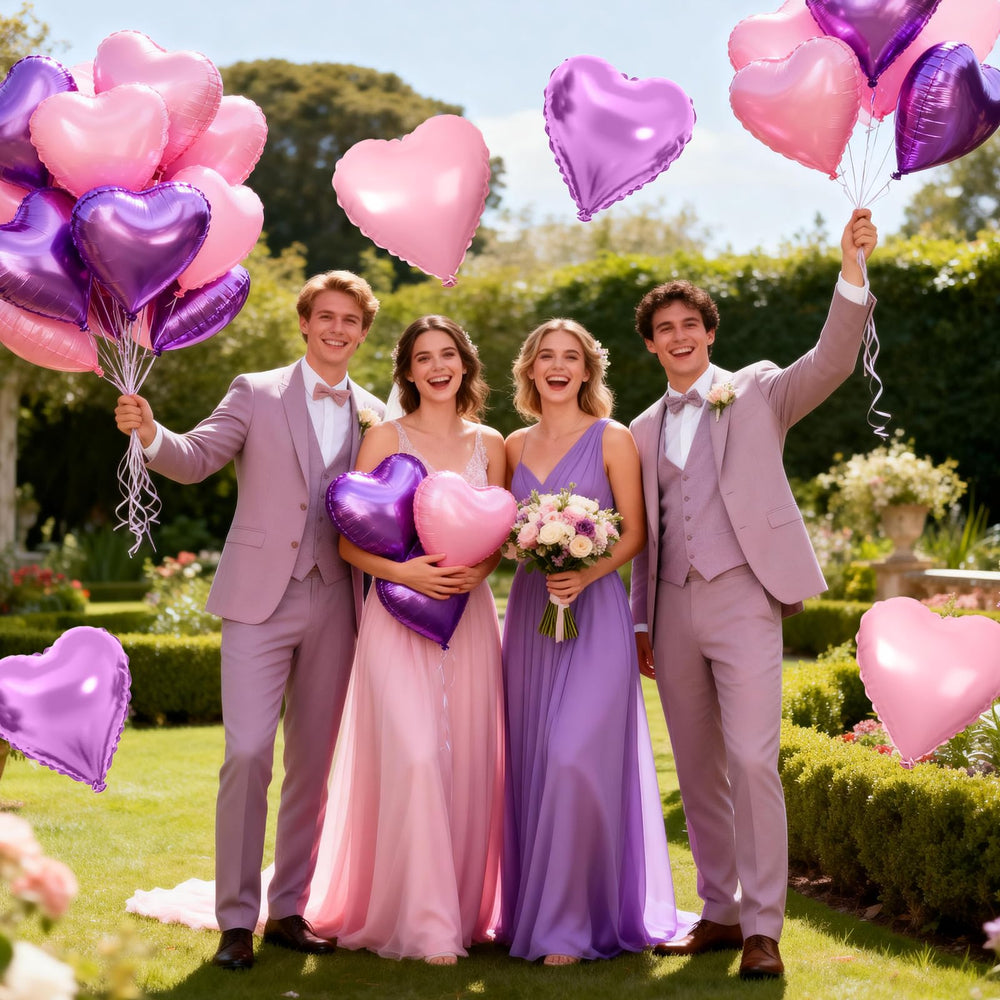 FEYG heart backdrop balloons ideal for photos and event decor.