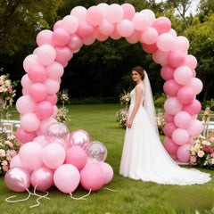 FEYG pink balloon ribbons help finish a cohesive party setup.