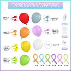 FEYG rainbow arch balloons in multiple sizes for versatile decorating.