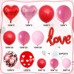 FEYG red heart foil balloons create a focal point for celebrations.