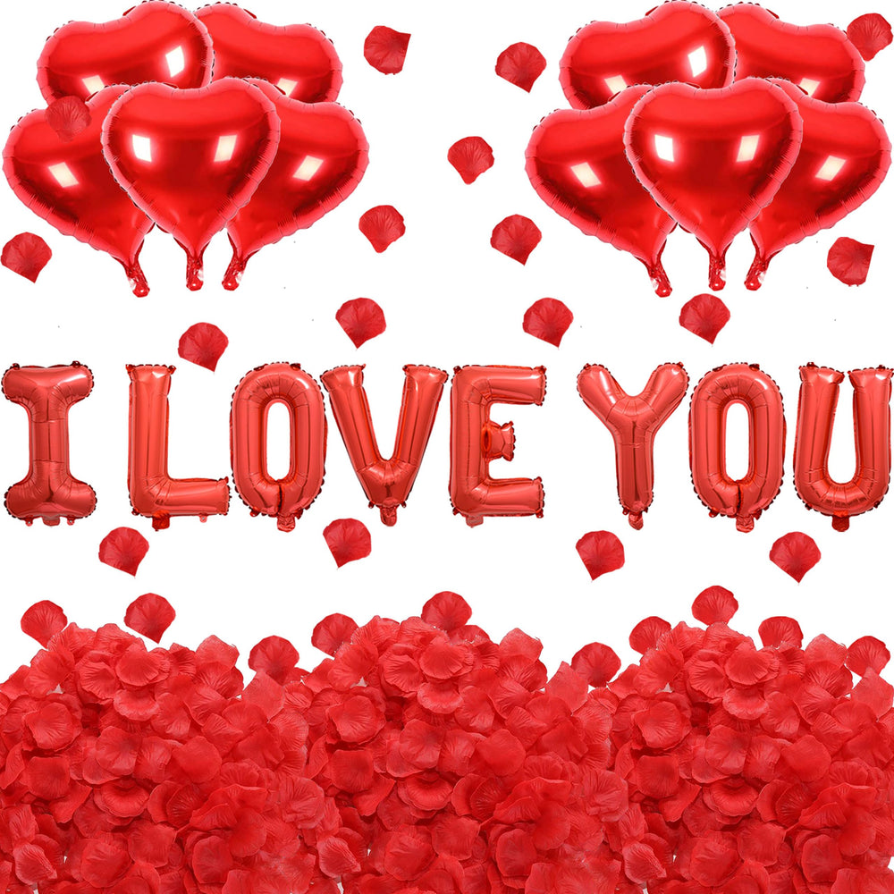 Fezava 2-set red I LOVE YOU letters balloons for festive decor.