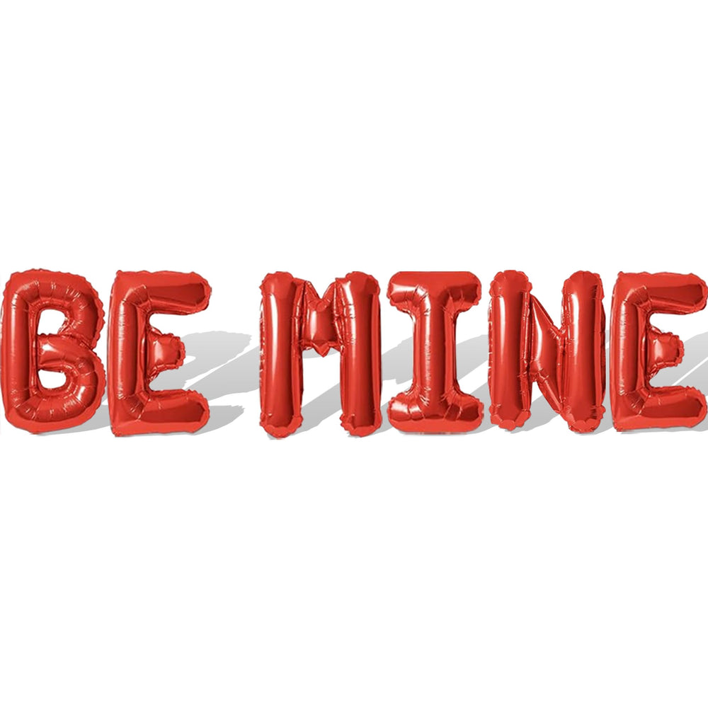 Fezava BE MINE 16in red letter balloons for festive word banners and photo-worthy backdrops.