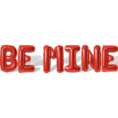 Fezava BE MINE 16in red letter balloons for festive word banners and photo-worthy backdrops.