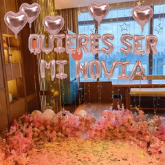 Fezava Centerpiece ideas with rose petals and balloons for romance.