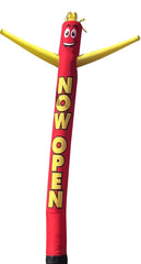 FFN Now Open 20-foot inflatable tube man attracts attention with dynamic, double-sided visibility.