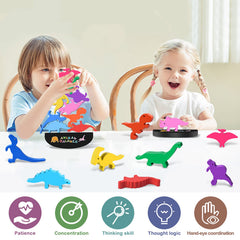 FFTROC colorful dinosaur building pieces engage cognitive play and color perception.