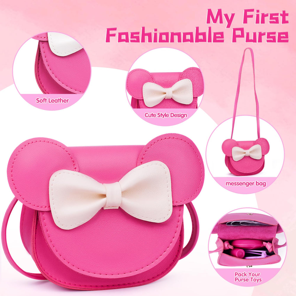 FFTROC rose red purse design makes a cute daily carry-all for little princesses.
