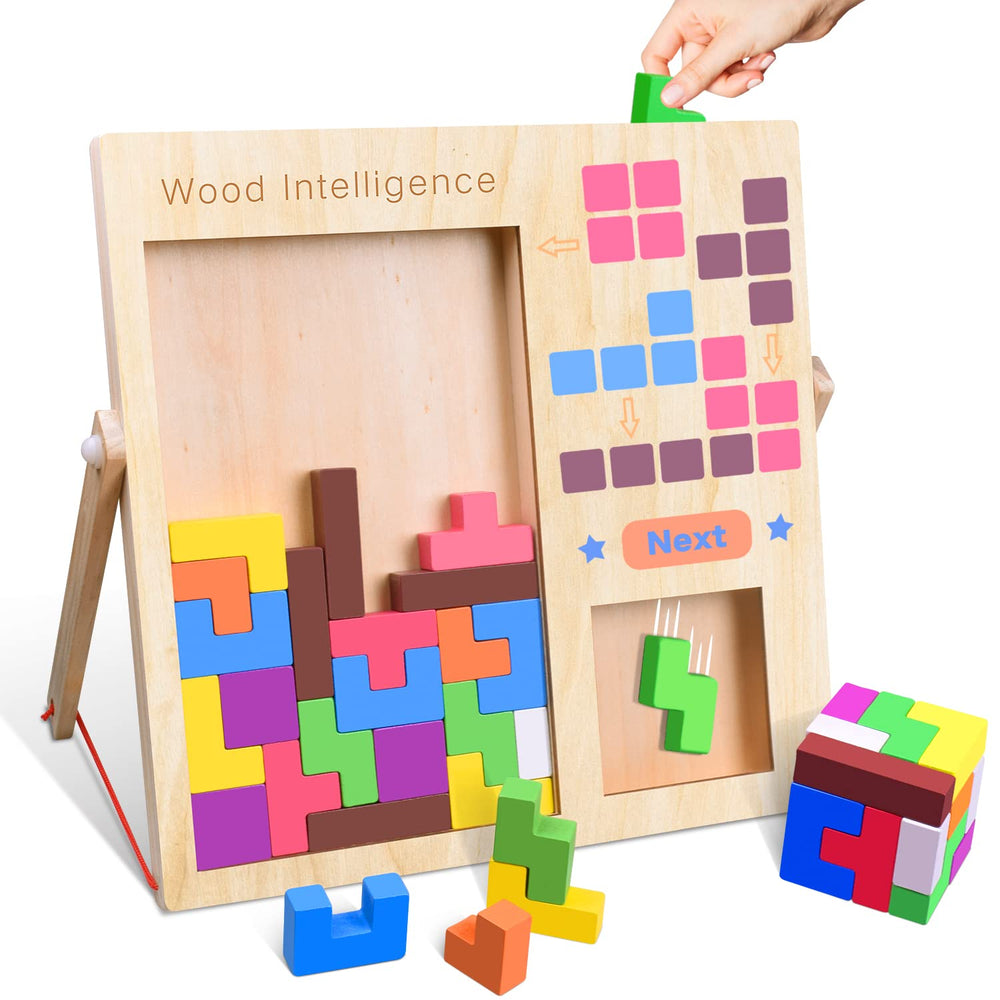 FFTROC wooden puzzles collection for ages 4-8 encouraging problem solving